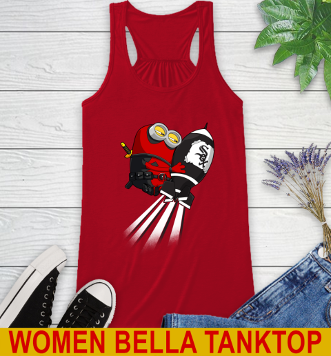 MLB Baseball Chicago White Sox Deadpool Minion Marvel Shirt Racerback Tank 4