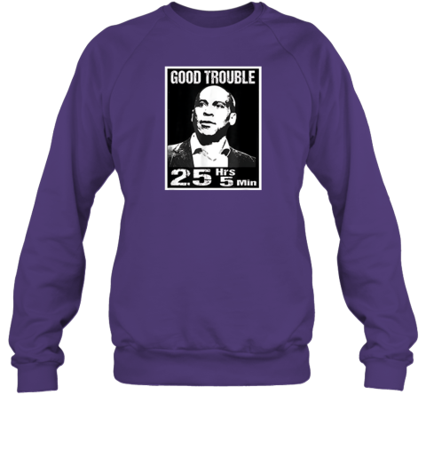 vrjw good trouble corey booker 25 hrs and 5 mins premium sweatshirt 35 front purple