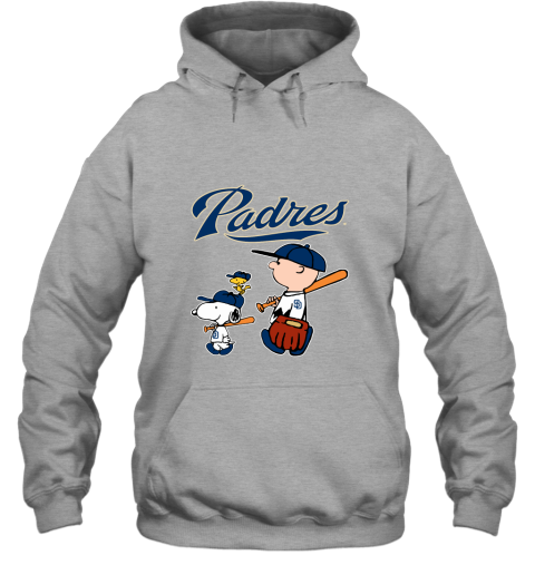 lpqe san diego padres lets play baseball together snoopy mlb shirt hoodie 23 front sport grey
