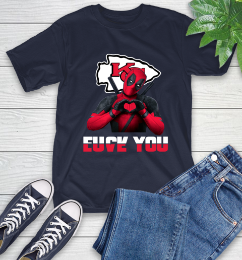 NHL Kansas City Chiefs Deadpool Love You Fuck You Football Sports T-Shirt 3
