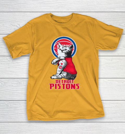 NBA Basketball My Cat Loves Detroit Pistons T-Shirt 2