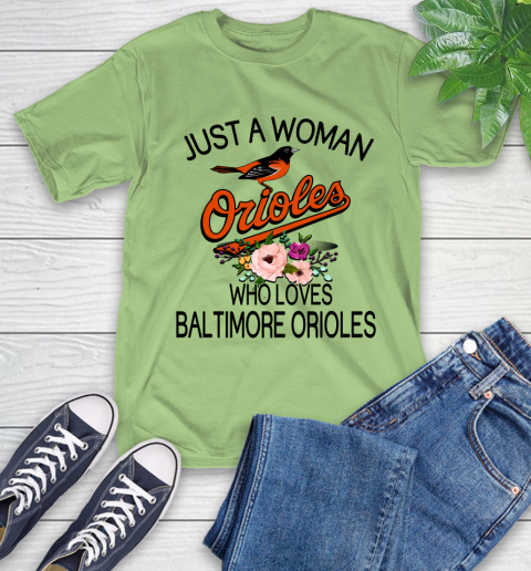 MLB Just A Woman Who Loves Baltimore Orioles Baseball Sports T-Shirt 9