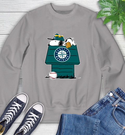 MLB Seattle Mariners Snoopy Woodstock The Peanuts Movie Baseball T Shirt Sweatshirt 5