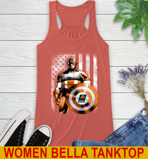 Phoenix Suns NBA Basketball Captain America Marvel Avengers American Flag Shirt Racerback Tank 3