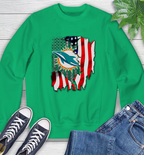 Miami Dolphins NFL Football American Flag Sweatshirt 7
