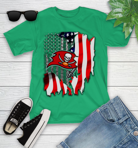 Tampa Bay Buccaneers NFL Football American Flag Youth T-Shirt 8