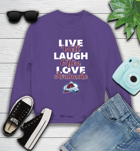 NHL Hockey Colorado Avalanche Live Well Laugh Often Love Shirt Sweatshirt 4