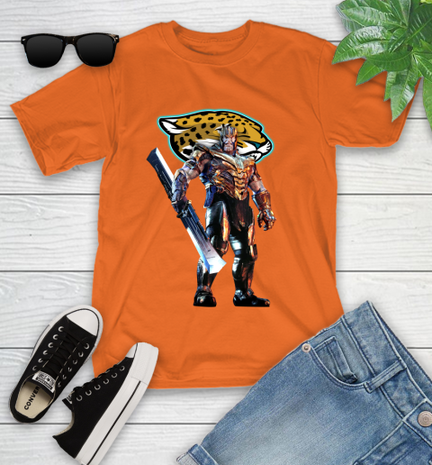 NFL Thanos Gauntlet Avengers Endgame Football Jacksonville Jaguars Youth T-Shirt 7