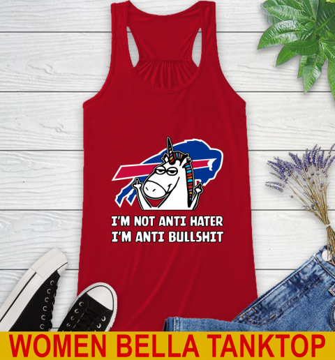 Buffalo Bills NFL Football Unicorn I'm Not Anti Hater I'm Anti Bullshit Racerback Tank 6