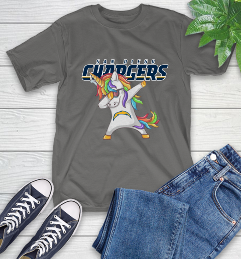 Los Angeles Chargers NFL Football Funny Unicorn Dabbing Sports T-Shirt 21