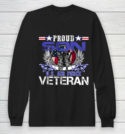 Veteran Shirt Vintage Proud Son Of A U S Air Force Veteran Long Sleeve T-Shirt