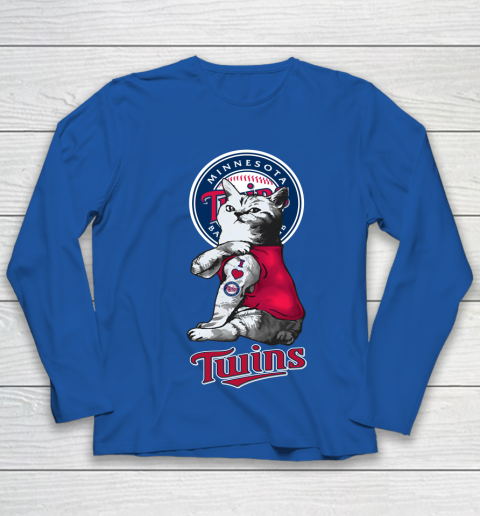 MLB Baseball My Cat Loves Minnesota Twins Youth Long Sleeve 7