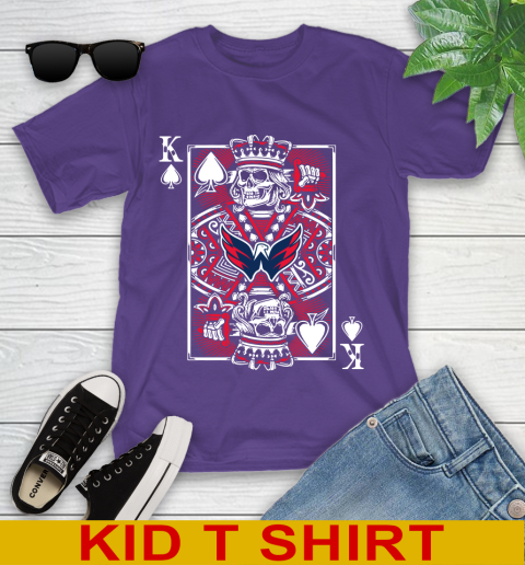 Washington Capitals NHL Hockey The King Of Spades Death Cards Shirt Youth T-Shirt 3