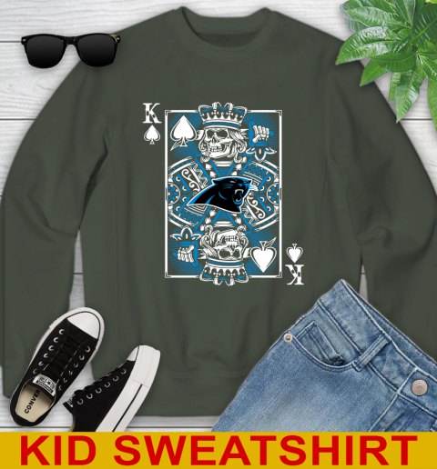 Carolina Panthers NFL Football The King Of Spades Death Cards Shirt Youth Sweatshirt 8