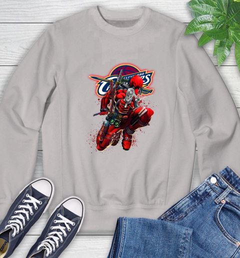 NBA Deadpool Marvel Comics Sports Basketball Cleveland Cavaliers Sweatshirt 12