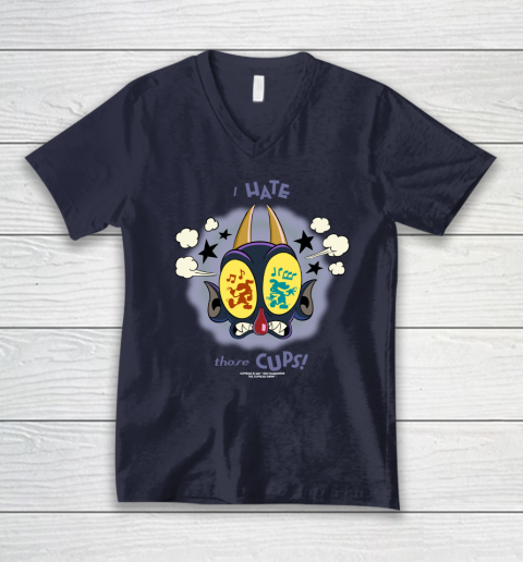 The Cuphead Show Shirt The Devil I Hate Those Cups V-Neck T-Shirt 2