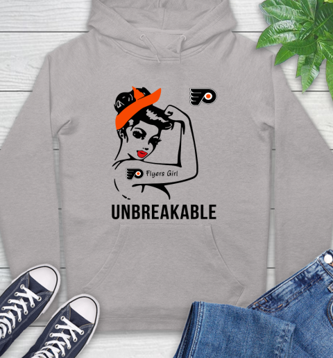 NHL Philadelphia Flyers Girl Unbreakable Hockey Sports Hoodie 10
