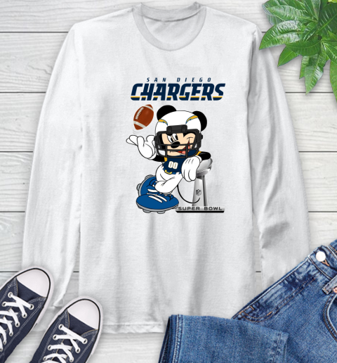 NFL San diego chargers Mickey Mouse Disney Super Bowl Football T Shirt Long Sleeve T-Shirt
