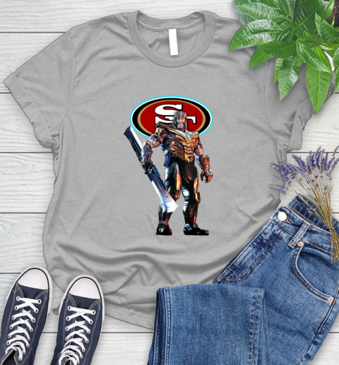NFL Thanos Gauntlet Avengers Endgame Football San Francisco 49ers Women's T-Shirt 5