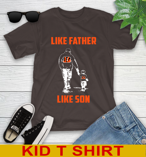 Cincinnati Bengals NFL Football Like Father Like Son Sports Youth T-Shirt 6