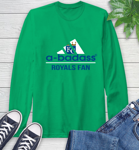 MLB A Badass Kansas City Royals Fan Adidas Baseball Sports Long Sleeve T-Shirt 8