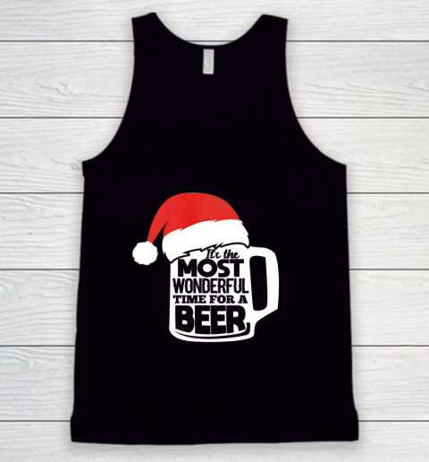 It s The Most Wonderful Time For A Beer Christmas Funny Xmas Tank Top