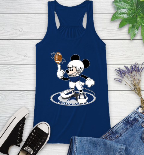 NFL Football Dallas Cowboys Cheerful Mickey Disney Shirt Racerback Tank 8