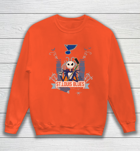 NHL St.Louis Blues Hockey Jack Skellington Halloween Sweatshirt 3