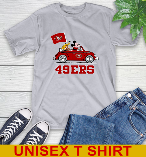 NFL Football San Francisco 49ers Pluto Mickey Driving Disney Shirt T-Shirt 6