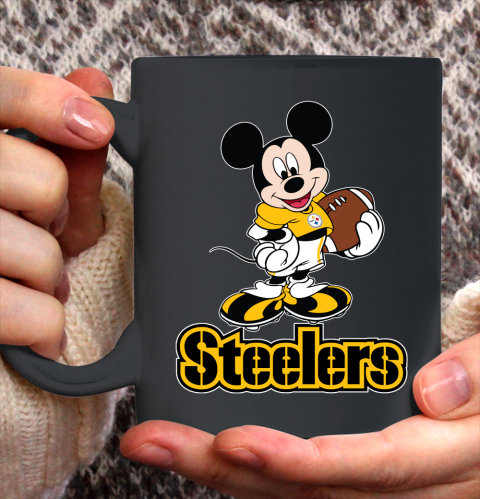 NFL Football Pittsburgh Steelers Cheerful Mickey Mouse Shirt Ceramic Mug 11oz