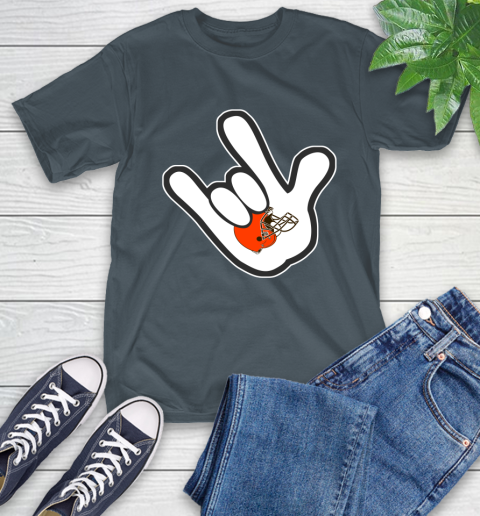 Cleveland Browns NFL Football Mickey Rock Hand Disney T-Shirt 9