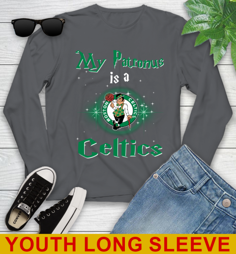NBA Basketball Harry Potter My Patronus Is A Boston Celtics Youth Long Sleeve 9