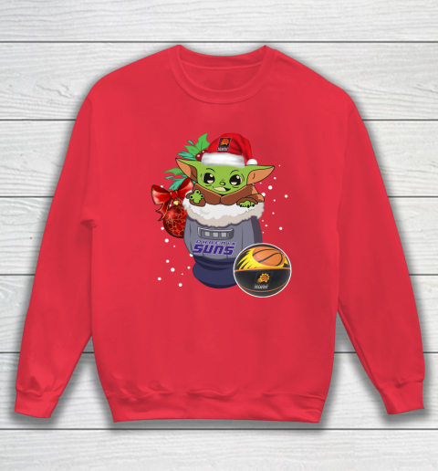Phoenix Suns Christmas Baby Yoda Star Wars Funny Happy NBA Sweatshirt 8