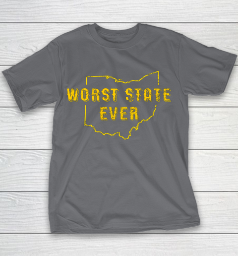Worst State Ever Ohio Sucks Michigan Sports Fan Youth T-Shirt 3