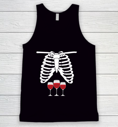 Wine Halloween Costume Skeleton X Ray Women Men Drinking Tank Top