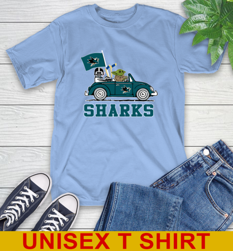 NHL Hockey San Jose Sharks Darth Vader Baby Yoda Driving Star Wars Shirt T-Shirt 11