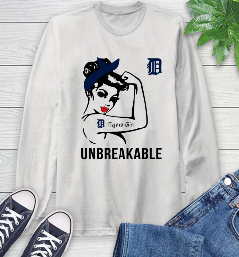 MLB Detroit Tigers Girl Unbreakable Baseball Sports Long Sleeve T-Shirt