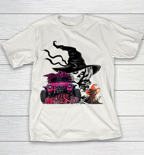 My Broom Broke Now I Drive A Black Jeep Witch Halloween Youth T-Shirt