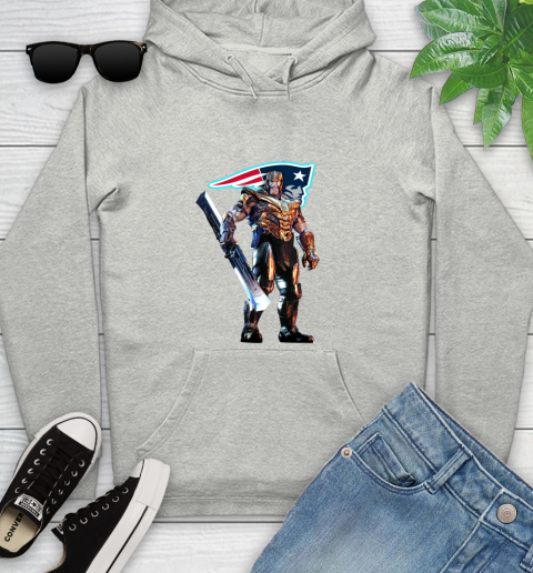 NFL Thanos Gauntlet Avengers Endgame Football New England Patriots Youth Hoodie