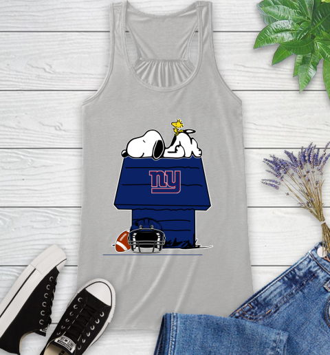 New York Giants NFL Football Snoopy Woodstock The Peanuts Movie Racerback Tank