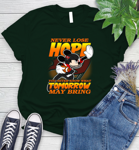Tampa Bay Buccaneers NFL Football Mickey Disney Never Lose Hope Women's T-Shirt 6
