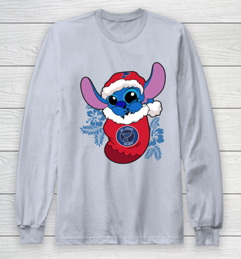 St.Louis Blues Christmas Stitch In The Sock Funny Disney NHL Long Sleeve T-Shirt 6