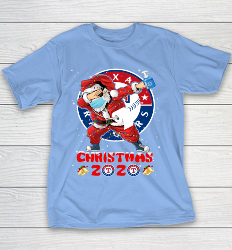 Texas Rangers Funny Santa Claus Dabbing Christmas 2020 MLB Youth T-Shirt 8