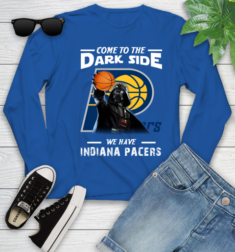 NBA Come To The Dark Side We Have Indiana Pacers Star Wars Darth Vader Basketball Youth Long Sleeve 10
