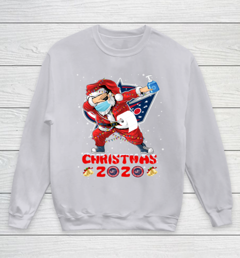 Columbus Blue Jackets Funny Santa Claus Dabbing Christmas 2020 NHL Youth Sweatshirt 3