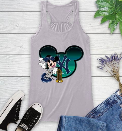 MLB New York Yankees The Commissioner's Trophy Mickey Mouse Disney Racerback Tank 5