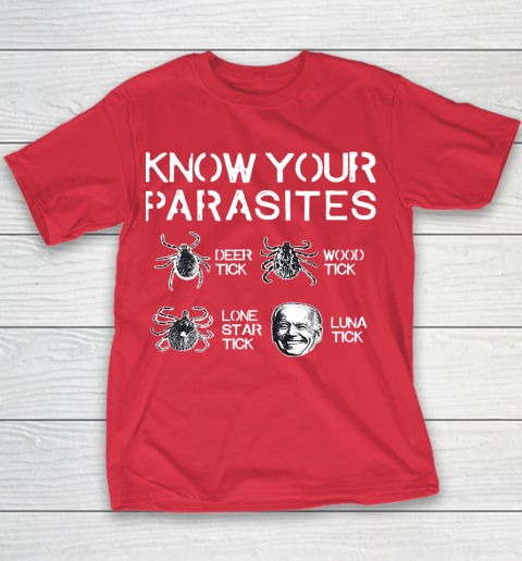 Know Your Parasites Funny Joe Biden Luna Tick Youth T-Shirt 7