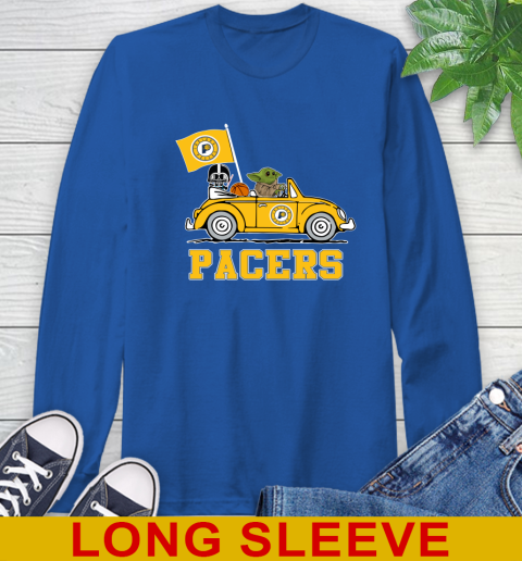NBA Basketball Indiana Pacers Darth Vader Baby Yoda Driving Star Wars Shirt Long Sleeve T-Shirt 9