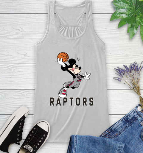 NBA Basketball Toronto Raptors Cheerful Mickey Mouse Shirt Racerback Tank 2