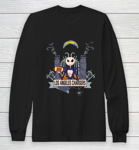 NFL Los Angeles Chargers Football Jack Skellington Halloween Long Sleeve T-Shirt